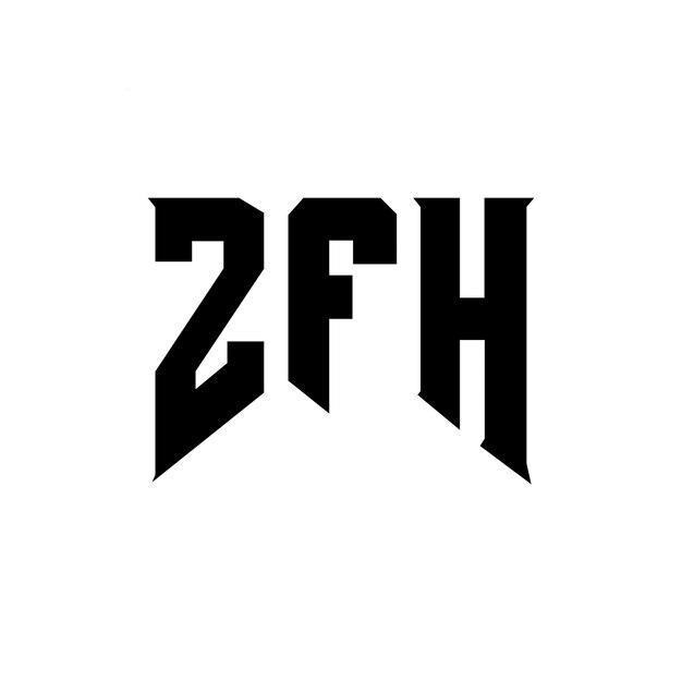 ZFH letter logo design for technology company ZFH logo design black and white color combination ZFH logo ZFH vector ZFH design ZFH icon ZFH alphabet ZFH typography logo design