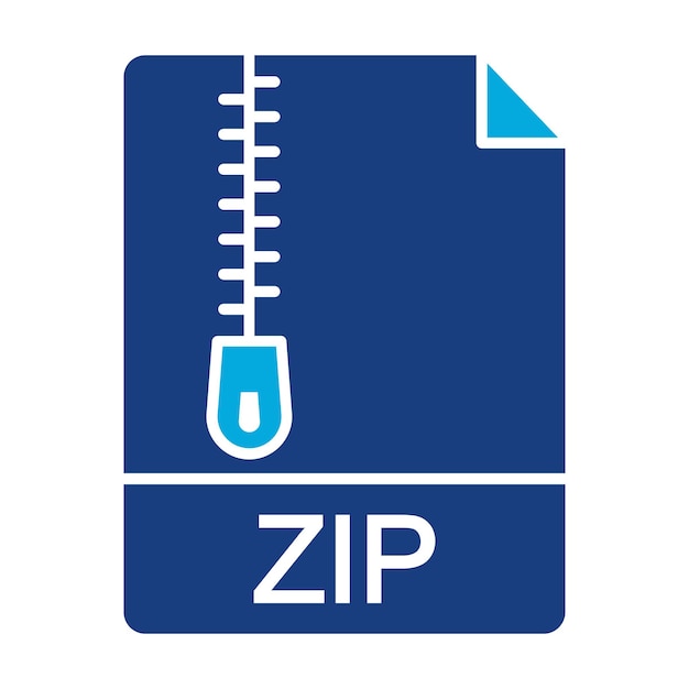 Zip File Duotone Illustration