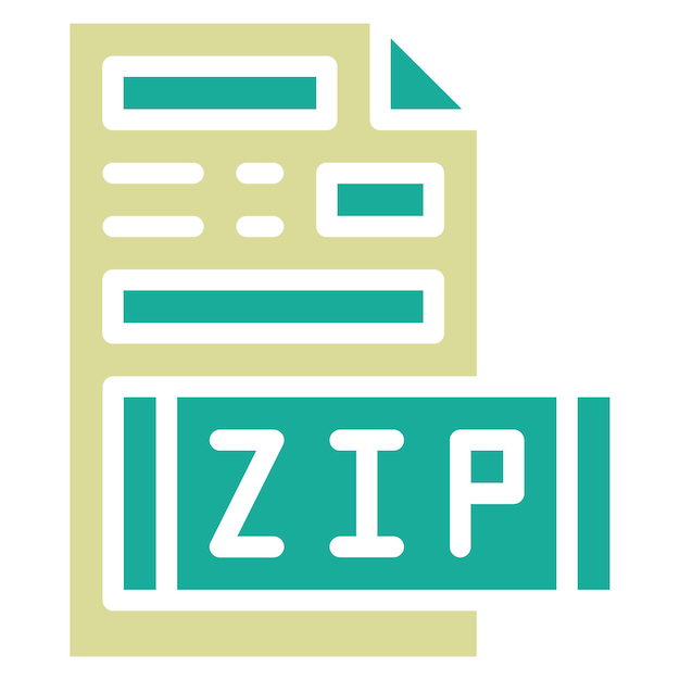 Zip File vector icon illustration of Web Hosting iconset