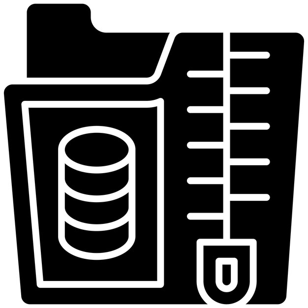 Zip Files Glyph Solid Black Illustration