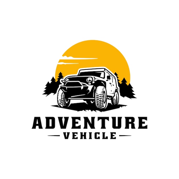 0offroad Adventure Suv Samochód Ilustracja Logo Wektor