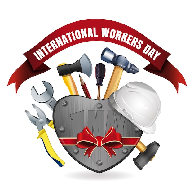 1 Maja. Kartkę Z życzeniami Happy International Workers Day
