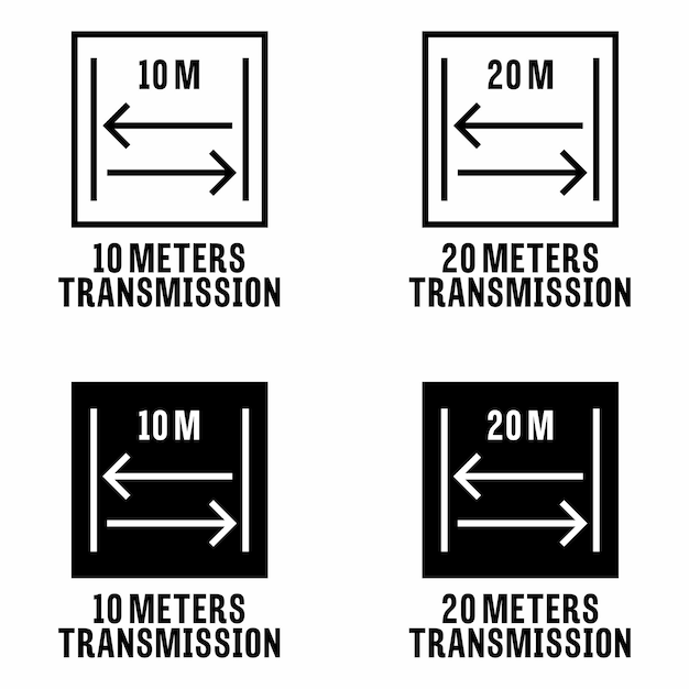 10 i 20 metrów Znak informacyjny wektora transmisji