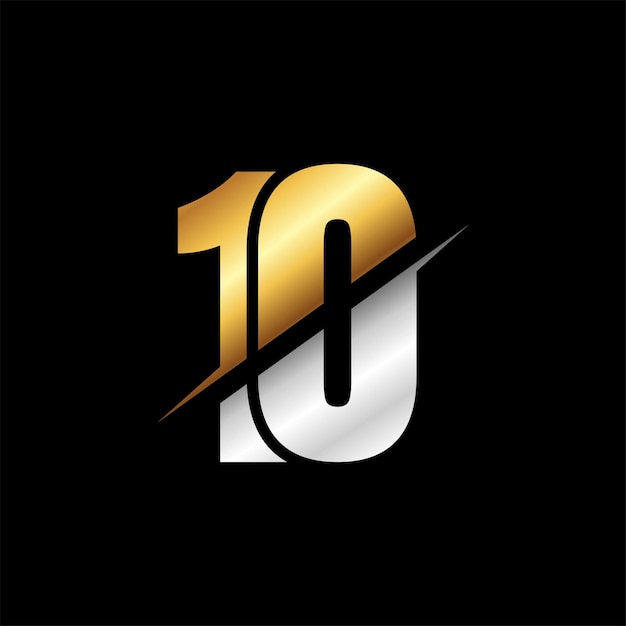 Plik wektorowy 10 numer luksusowy projekt logo szablon inspiracji, ilustracji wektorowych.