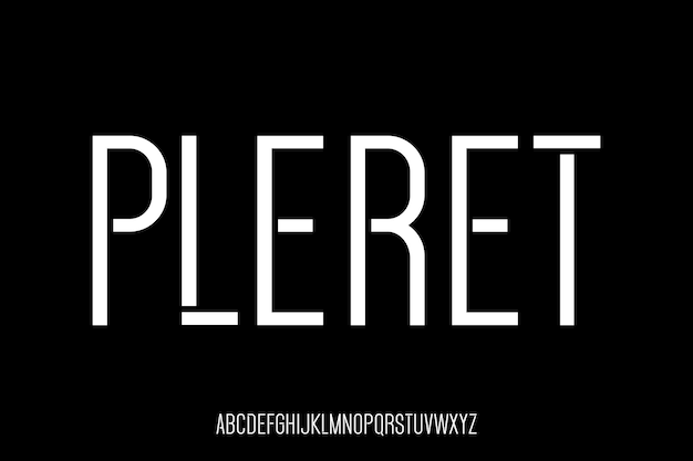 10 Pleret Thin Line Futuristic Scifi Alfabet Font Typeface