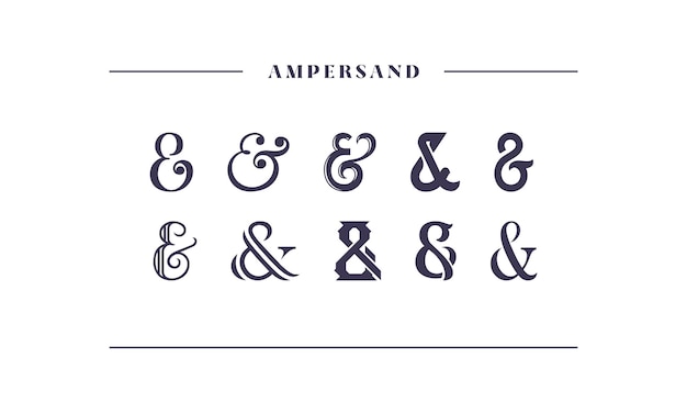 10 Stylowych Odmian Wzmacniacza Odkryj Sztukę Ilustracji Wektorowej Ampersand