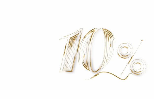 10% ZNIŻKI Baner rabatu na sprzedaż złota. Oferta rabatowa cenowa. Ilustracja wektorowa nowoczesne naklejki.