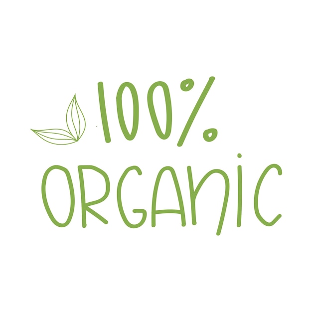 Plik wektorowy 100 organicznych napisówprojektowanie logo wektororganiczny produkt godło na białym tle