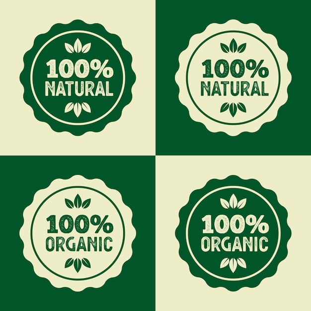 100 procent naturalnych organicznych odznak