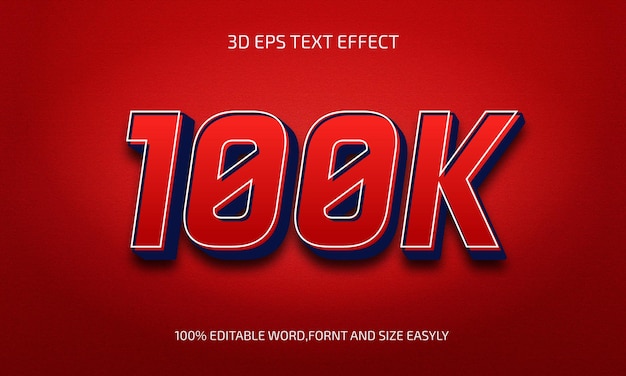 100k edytowalnego stylu efektu tekstu 3D