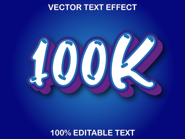 Plik wektorowy 100k followers text effect design