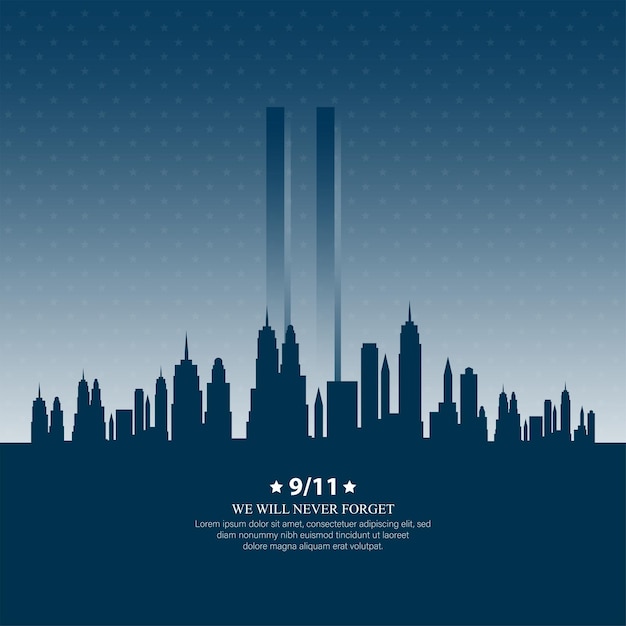 11 września-ilustracja na plakat lub baner Patriot Day USA.