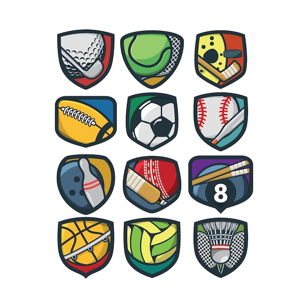 12 Ilustracji Wektorowych Logo Sportu