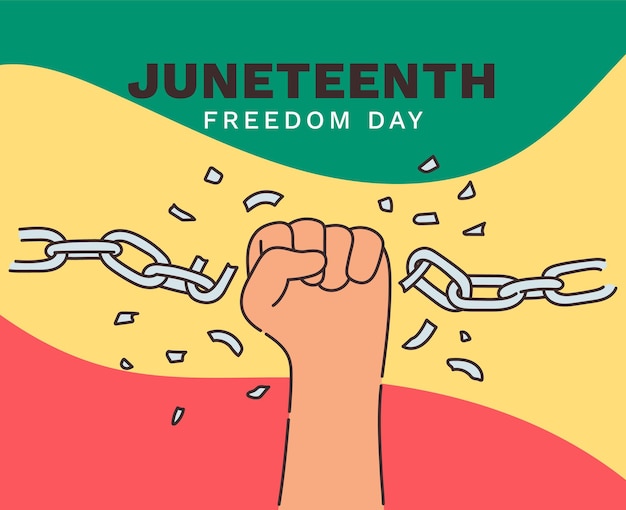Plik wektorowy 13 czerwca dzień niepodległości, dzień wolności. coroczne amerykańskie święto obchodzone 19 czerwca. historia i dziedzictwo afroamerykanów.