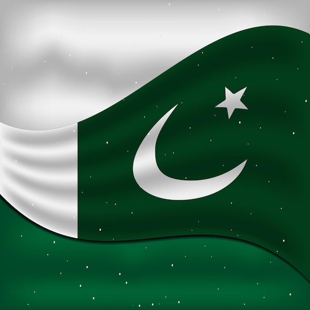 14 Sierpnia Projekt Flagi Z Okazji Dnia Niepodległości W Pakistanie