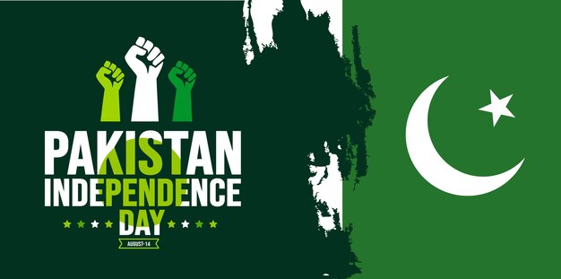 Plik wektorowy 14 sierpnia szablon tła dnia niepodległości pakistanu koncepcja świąteczna transparent tło