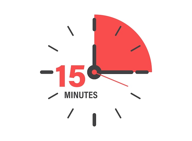 Plik wektorowy 15 minut na ikonie stoperu w stylu płaskim ilustracja wektorowa zegarka na izolowanym tle koncepcja biznesowa znaku odliczania