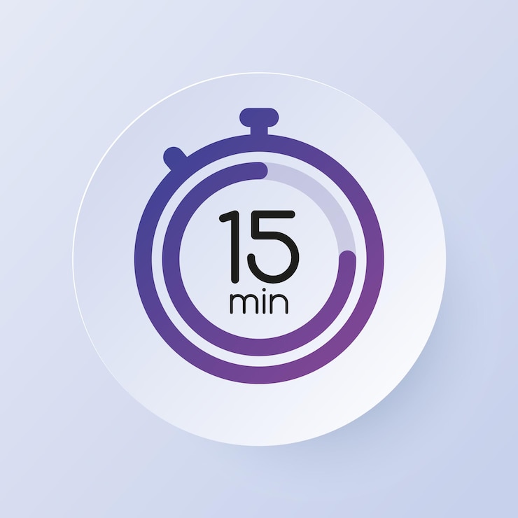 Wektor 15-minutowy baner z ikoną timera