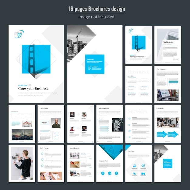 16 Stron Blue Business Prospekty Reklamowe