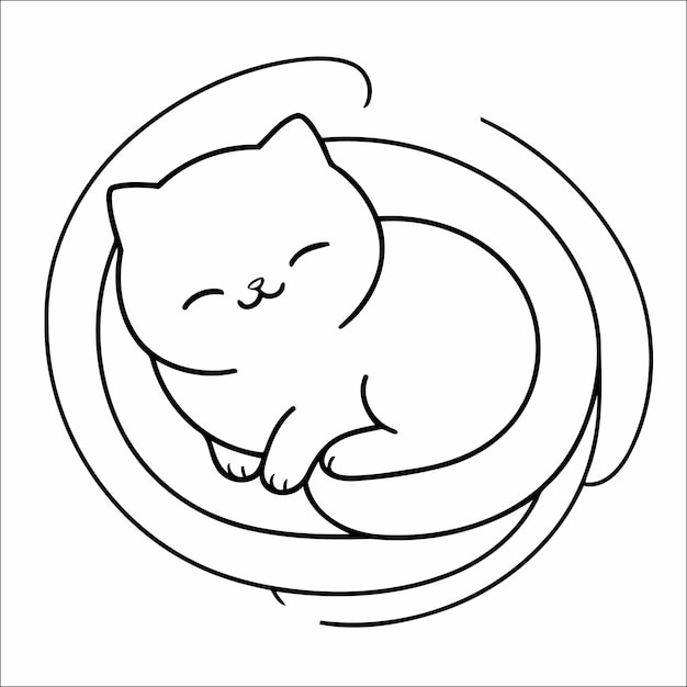 Plik wektorowy 161 słodki kot kawaii strona do kolorowania wektorowa dla dzieci