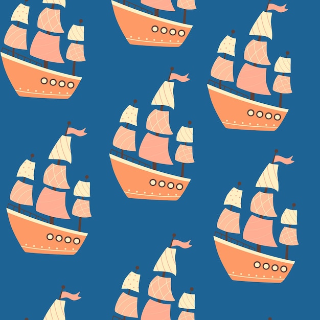 Plik wektorowy 1651_boats_pattern5