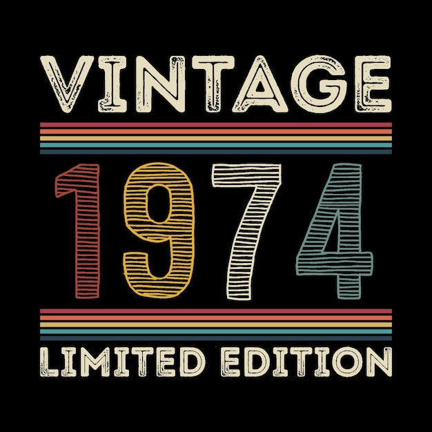 Plik wektorowy 1974 vintage retro t shirt projekt wektor
