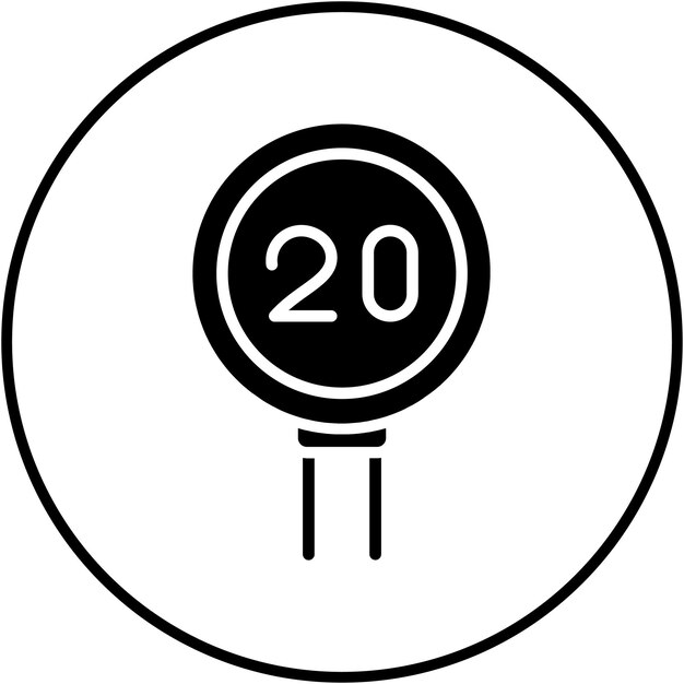 Plik wektorowy 20 ikona wektora ograniczenia prędkości może być używana do zestawu ikon znaków drogowych