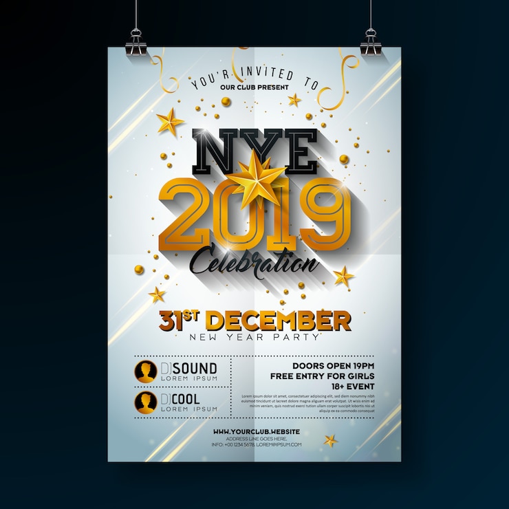 Wektor 2019 nowy rok party celebration poster illustration