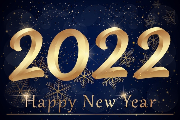 2021 Szczęśliwego Nowego Roku elegancki design - ilustracja wektorowa złotych numerów logo 2022 na czarnym tle - idealna typografia na rok 2022 zapisz luksusowe projekty daty i obchody nowego roku.