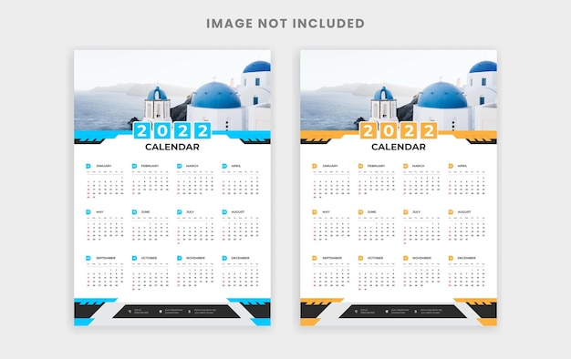 2022 Jednostronicowy Szablon Projektu Kalendarza ściennego