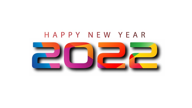 2022 kolorowy tekst. Szczęśliwego Nowego Roku 2022. nadaje się na powitanie, zaproszenia, baner lub projekt tła 2022. Ilustracja wektorowa projektu