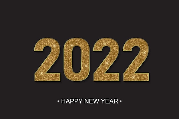2022 Nowy Rok Tło Ze Złotymi Numerami.