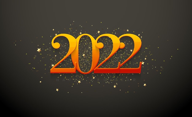 2022 Szczęśliwego Nowego Roku Z Nakładającymi Się Klasycznymi Liczbami