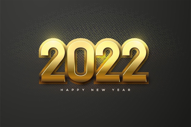 2022 Szczęśliwego Nowego Roku Z Pozłacanym Napisem