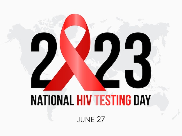 2023 Concept National Hiv Testing Day Koncepcja Opieki Zdrowotnej Wektor Szablon Transparent Projekt Leczenia Medycznego Ochrona Przed Wirusami Hiv Temat Zapobiegania Wirusom
