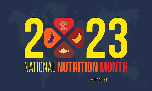 2023 Concept National Nutrition Month Ilustracja Wektora Projektu Koncepcja Diety Warzywnej Dla Białka Fitness Lub Dobrego Samopoczucia