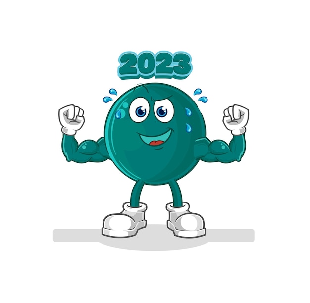 2023 muskularny kreskówka kreskówka maskotka wektor