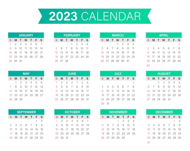 2023 Nowy Rok Kalendarzowy Minimalistyczny Wektor