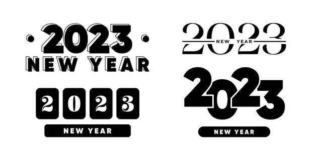 2023 nowy rok logo tekst projekt zestaw 2023 szablon projektu numeru Prosta ikona kalendarza