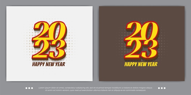 2023 Szczęśliwego Nowego Roku Komiks Styl Logo Wektor Ilustracja Projektu
