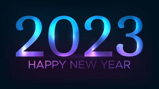 2023 Szczęśliwego Nowego Roku neonowe tło