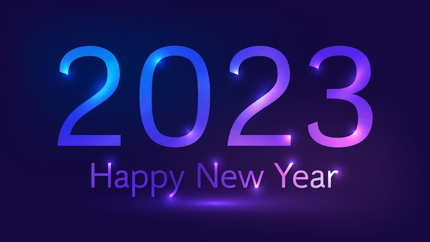 2023 Szczęśliwego Nowego Roku neonowe tło