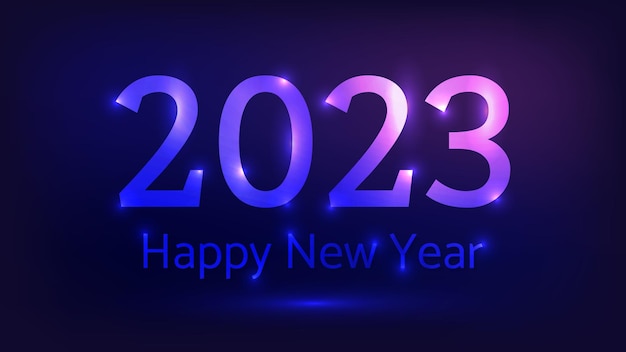 2023 Szczęśliwego Nowego Roku neonowe tło