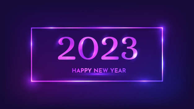 2023 Szczęśliwego Nowego Roku Neonowe Tło