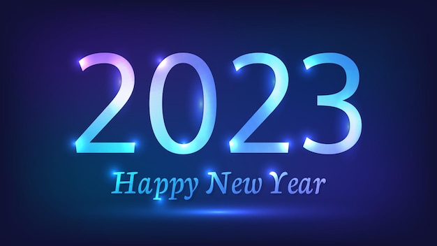 2023 Szczęśliwego Nowego Roku neonowe tło