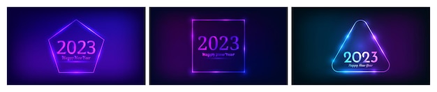 2023 Szczęśliwego Nowego Roku Neonowe Tło