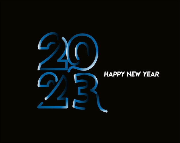 2023 Szczęśliwego Nowego Roku Tekst Typografia Design Tupot Ilustracja Wektorowa