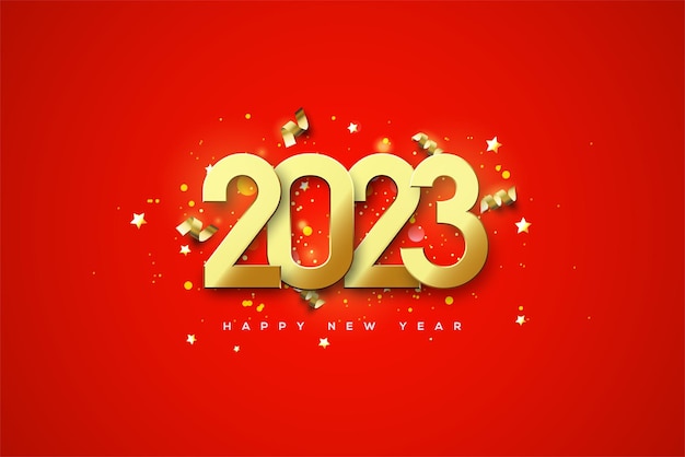 2023 Szczęśliwego Nowego Roku Z Fantazyjnymi Złotymi Cyframi