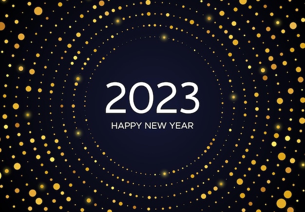 2023 Szczęśliwego Nowego Roku Złotego Brokatu Wzór