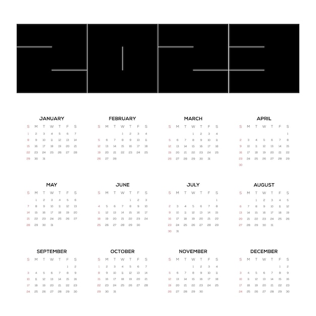 Plik wektorowy 2023 tydzień projektowania szablonu kalendarza miesięcznego do druku rozpoczyna się w niedzielę w minimalistycznym stylu